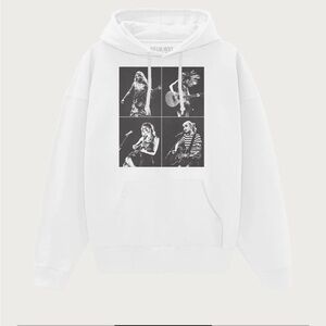 Taylor Swift - White Hoodie with Black Graphic Design
